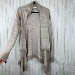 Athleta tan cream waterfall cardigan small